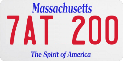 MA license plate 7AT200