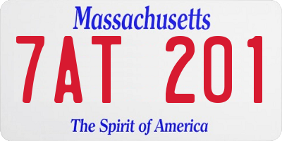 MA license plate 7AT201