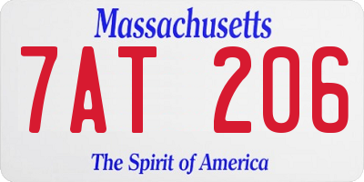MA license plate 7AT206