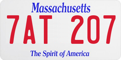 MA license plate 7AT207