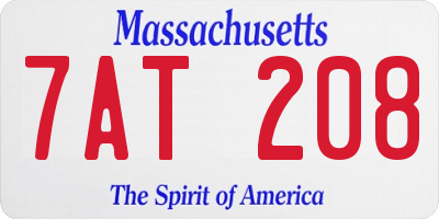 MA license plate 7AT208