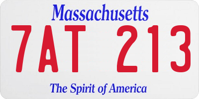 MA license plate 7AT213