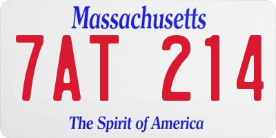 MA license plate 7AT214