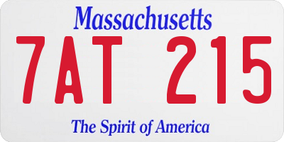 MA license plate 7AT215