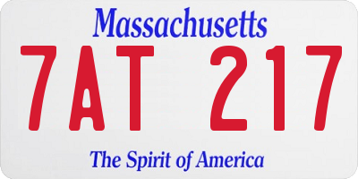 MA license plate 7AT217