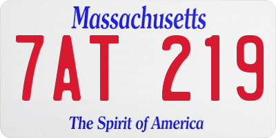 MA license plate 7AT219