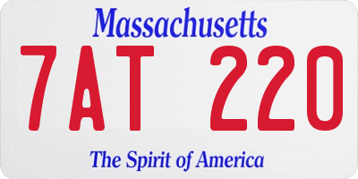 MA license plate 7AT220