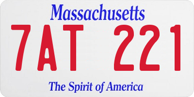 MA license plate 7AT221