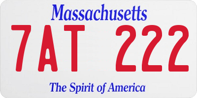 MA license plate 7AT222