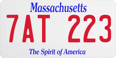MA license plate 7AT223
