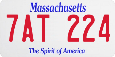 MA license plate 7AT224