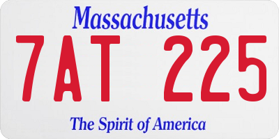 MA license plate 7AT225