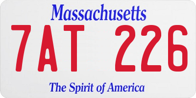 MA license plate 7AT226