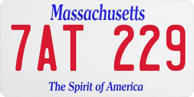 MA license plate 7AT229
