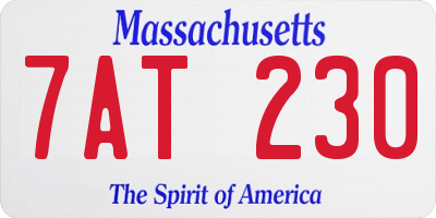 MA license plate 7AT230
