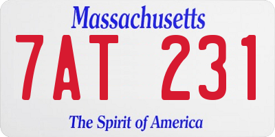 MA license plate 7AT231