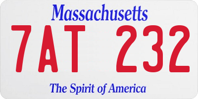 MA license plate 7AT232