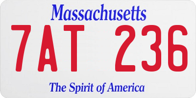 MA license plate 7AT236