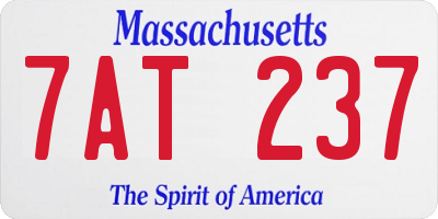 MA license plate 7AT237