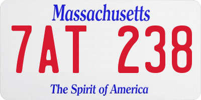 MA license plate 7AT238