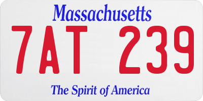 MA license plate 7AT239