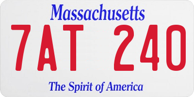 MA license plate 7AT240