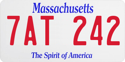 MA license plate 7AT242