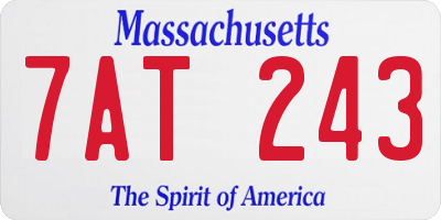 MA license plate 7AT243