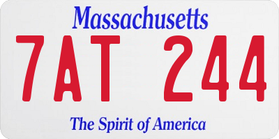 MA license plate 7AT244