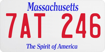 MA license plate 7AT246