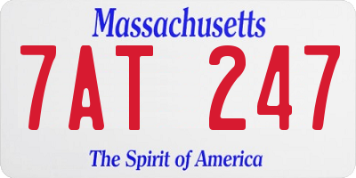 MA license plate 7AT247
