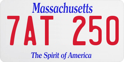 MA license plate 7AT250