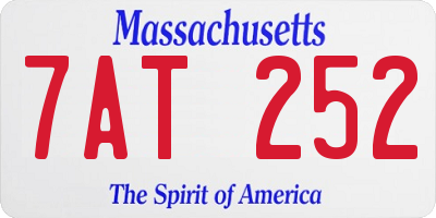 MA license plate 7AT252
