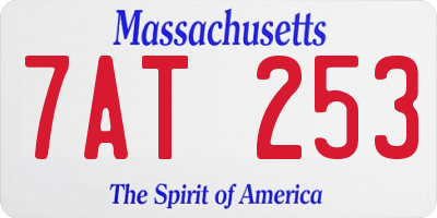 MA license plate 7AT253