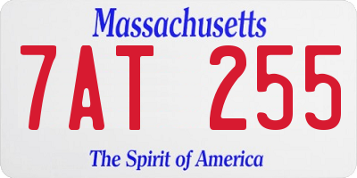 MA license plate 7AT255
