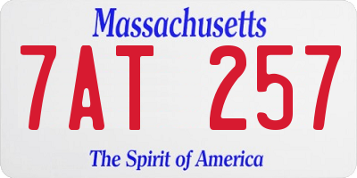 MA license plate 7AT257