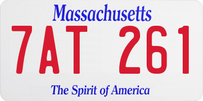 MA license plate 7AT261