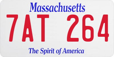 MA license plate 7AT264