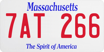 MA license plate 7AT266