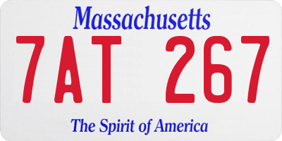 MA license plate 7AT267