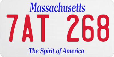 MA license plate 7AT268