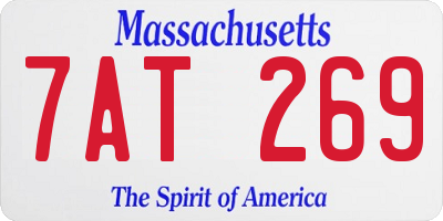 MA license plate 7AT269