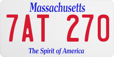 MA license plate 7AT270
