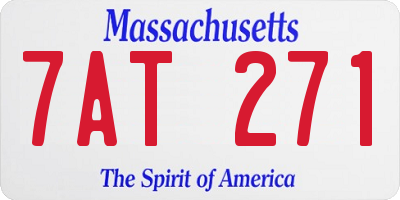 MA license plate 7AT271