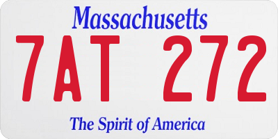 MA license plate 7AT272