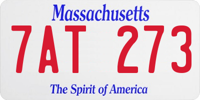 MA license plate 7AT273