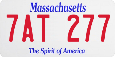 MA license plate 7AT277
