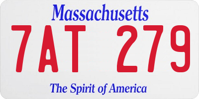 MA license plate 7AT279