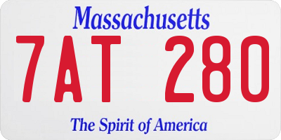 MA license plate 7AT280