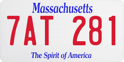 MA license plate 7AT281